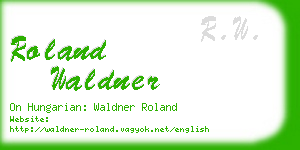 roland waldner business card